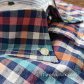 Camicia a maniche lunghe scozzese da uomo in cotone 100%